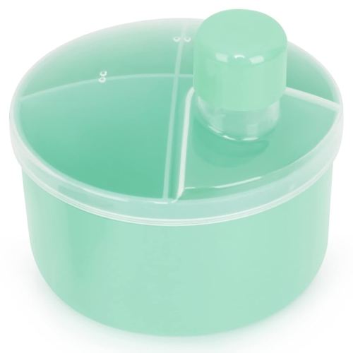 Accmor Formula Dispenser On The Go, Non-Spill Rotating Four-Compartment Formula Container to Go, Milk Powder Snack Storage Container for Infant Toddler Travel Outdoor, Green