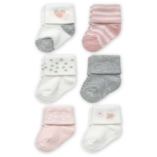 Carter's Child of Mine Infant Girl Folded Cuff Socks, 6 Packs, Sizes 0-6 Months