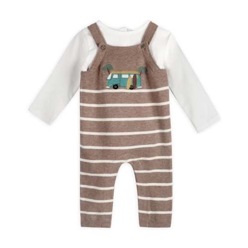 Camper Van Embroidered Baby Knit Overall Set (Organic Cotton)
