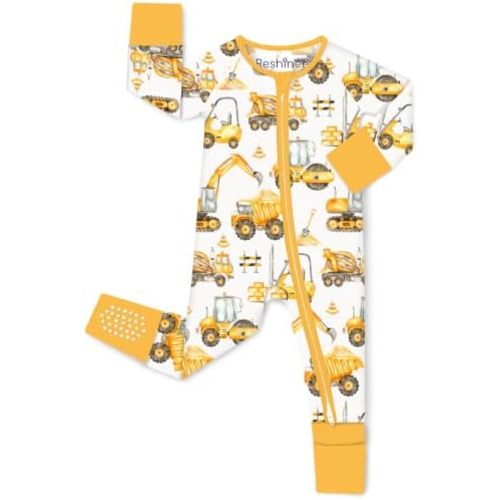 babee Reshinee Bamboo Viscose Baby Convertible Footie Pajama, Zipper Pajamas for Baby Boys & Girls, Sleep & Play Footed