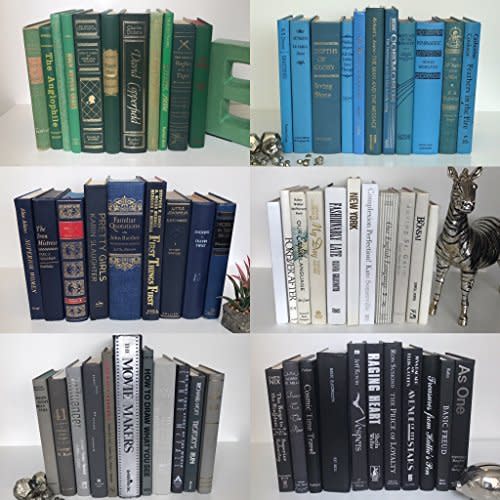 Vintage Decorative Books | Used Thrift Designer Books | Bulk Wholesale Cheap |&nbsp;Antique Home Decor | Choose Your Colors | Create Your Own Set | Fill a Bookshelf, Stack, Office, Home, Shelfie, Library