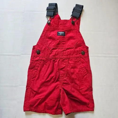 Oshkosh B'gosh 2t red/Navy overall shorts boys 2t