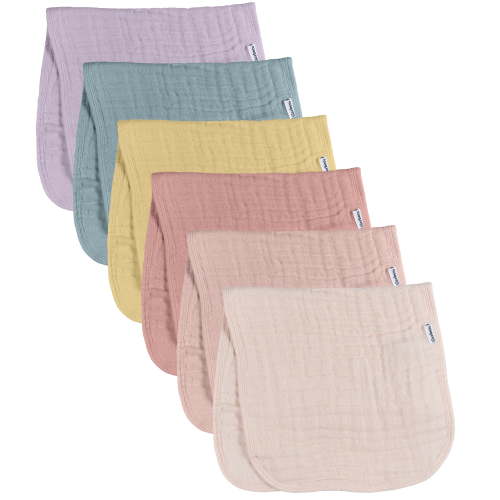 6-Pack Baby Girls Multi Rainbow Muslin Burpcloth