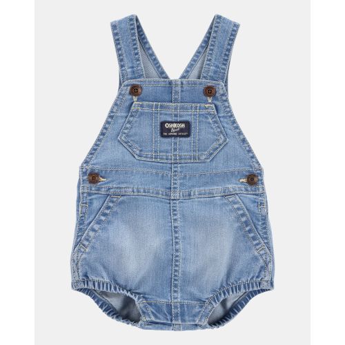 Baby Denim Bubble Romper - Blue