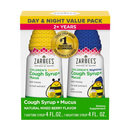 Zarbee's Children's Cough Syrup + Mucus Day & Night Pack, 2 x 4 fl. oz