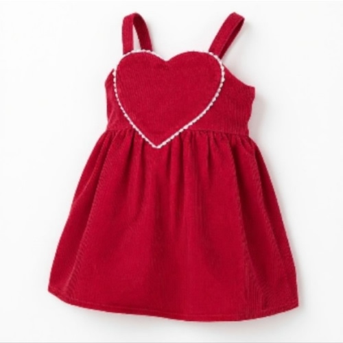 NWT Old Navy Red Heart Corduroy Dress for Kids Sz 18-24M
