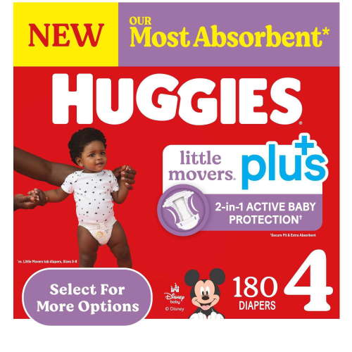 Huggies Little Movers Plus Baby Diapers, Size 3-7 - Samsclub.com
