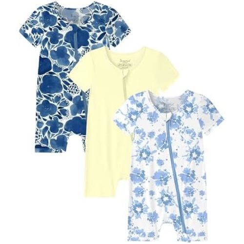 Jimonda Unisex Bamboo Baby Short Romper 3-Pack