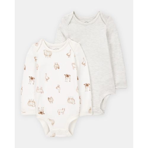 Baby 2-Pack Long-Sleeve PurelySoft Bodysuits | Carter's