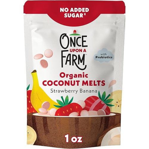 Once Upon a Farm Organic Coconut Melts, Strawberry Banana, 1oz