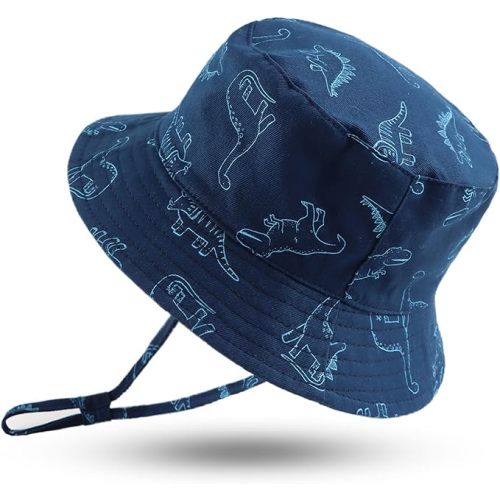 JANGANNSA Dinosaur Baby Boys Sun Hat Cotton Toddler Girls Bucket Hats Summer Sun Protect Cap for Kids