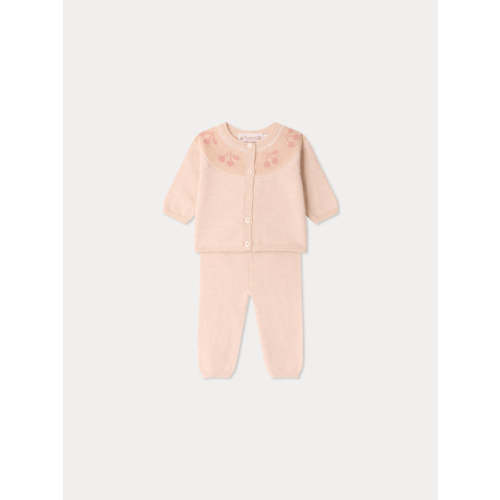 Jenny set with round collar and cherry jacquard