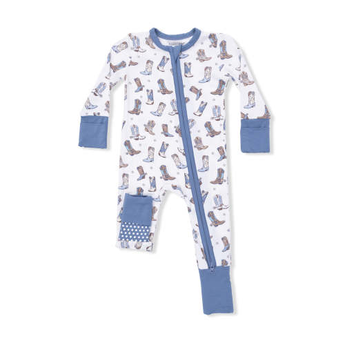2-Way Zip Romper, Cowboy Boots
