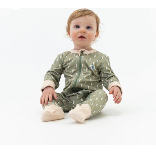 Sage Lightning Baby Zip Up | Infant Gift | BURLEBO