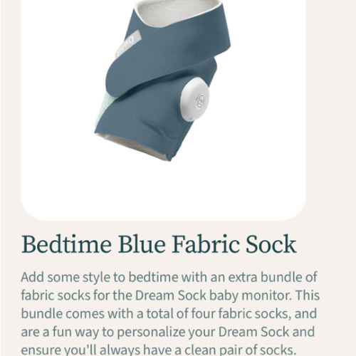 Bedtime Blue Fabric Sock – Owlet US