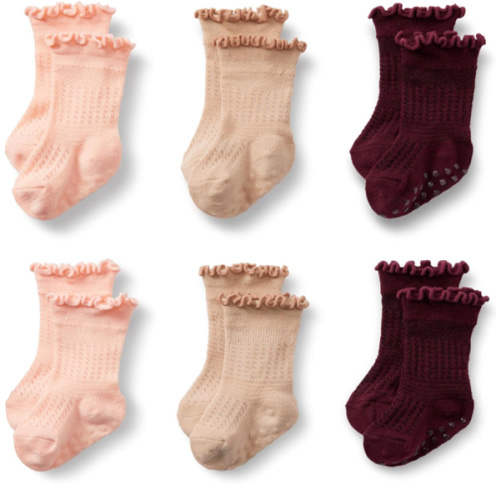 Amazon Essentials x Sofia Grainge Toddlers and Baby Girls' Scallop Top Socks, 6 Pairs