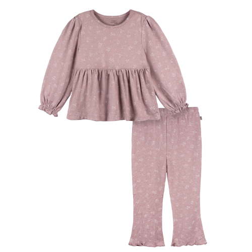 Modern Moments by Gerber Baby and Toddler Girl Peplum Top and Legging Outfit Set, 2-Piece, Sizes 0/3 Months - 5T