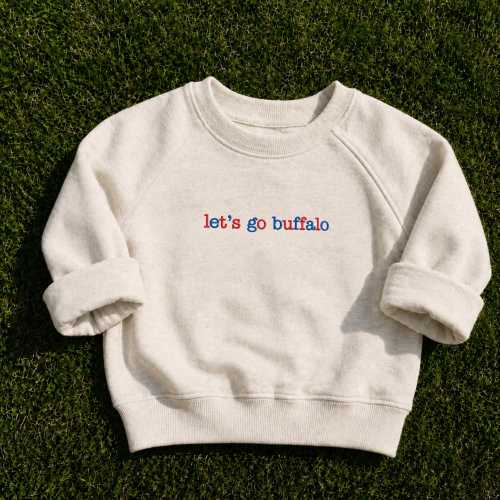 Let's Go Buffalo Embroidered Toddler Crewneck Sweatshirt, Kids Embroidery, Buffalo Football Youth Gift