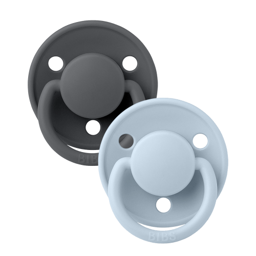 De Lux Pacifer 2 Pack - Iron/Baby Blue
