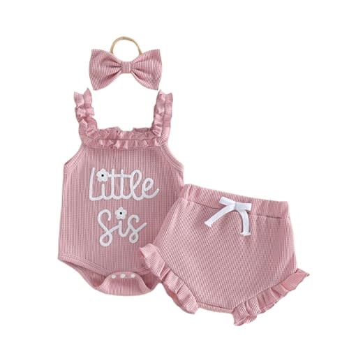 Baby Girl Clothes Infant Sleeveless Romper Bodysuit + Ruffle Bloomers Shorts+Headband Newborn Summer Outfits Set