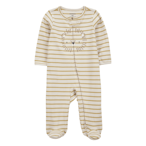 Baby Boy Lion Striped 2-Way Zipper Cotton Sleep & Play Pajamas - Tan - Carter's | Carter's