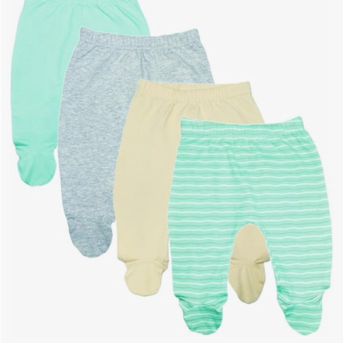 123 Bear Baby Soft Cotton Spandex Pants with Feet