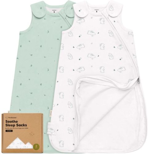 KeaBabies 2-Pack Sleep Sacks for Babies, Soothe Sleeping Sack Wearable Blanket, Infant, Toddler, Newborn Swaddle Sack