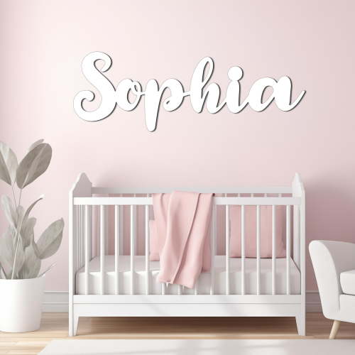 Personalized Nursery Name Sign, Wooden Baby Name Sign, Wooden Letters for Nurser, Newborn Name Sign, Kids Wall Decor, Baby Shower Gift, 14inchs