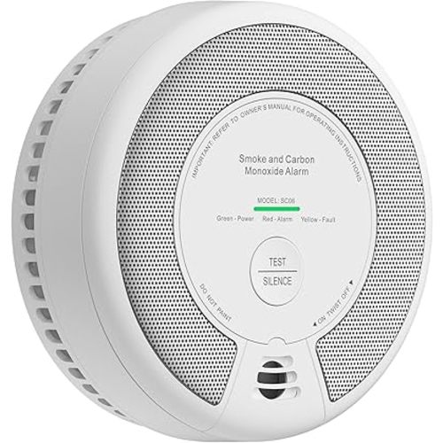 X-Sense 2-in-1 Smoke and Carbon Monoxide Detector Alarm (Not Hardwired), 10-Year Battery-Operated Dual Sensor Fire & CO Alarm, SC06, 1-Pack