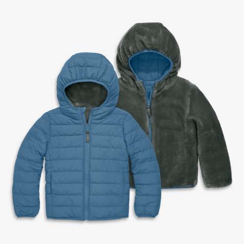 Kids reversible fleece puffer jacket | Primary.com