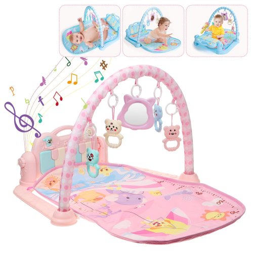 3-in-1 Infant Play Mat Musical Activity Gym Mat Baby Kick Piano Mat Floor Play Blanket Educational Toys - 36 Month, Lay and Play, Sit and Play