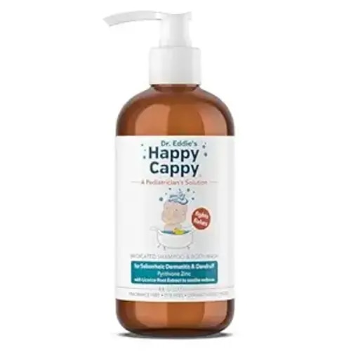 Happy Cappy Medicated Shampoo and Body Wash- Baby Dandruff Shampoo, Helps Cradle Cap and Seborrheic Dermatitis, Reduces Flakes and Redness, Dermatologist Tested, Fragrance-Free - 8 Fl Oz