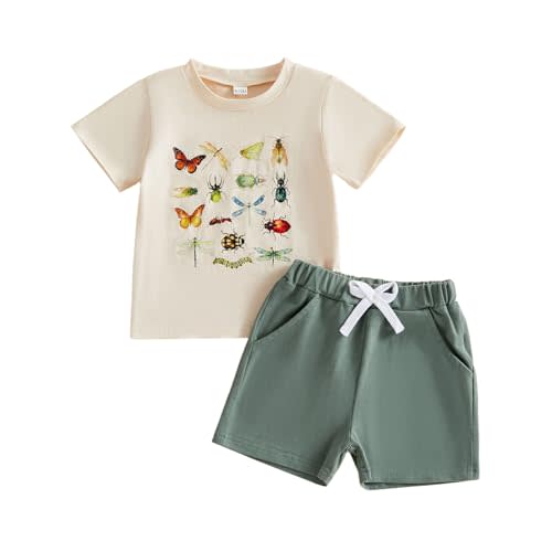 Kupretty Toddler Baby Boy Clothes 12 18 24 Month 2T 3T Summer Outfit Retro Farm Tractor Tee Shirts T-Shirt + Shorts Set