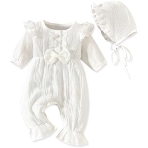 Aalizzwell Newborn Girl Romper with Hat