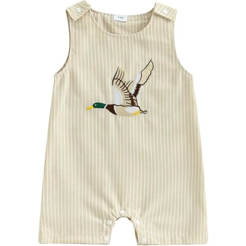 Newborn Baby Boy Girl Clothes Stripes Sleeveless Romper Infant Embroidery Bodysuit Cute Summer Spring Outfit