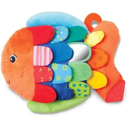 Melissa & Doug K’s Kids, Flip Fish Stuffed Animal, Soft Baby Book, Multi-Textured Squeaking & Crinkling Infant Sensory Toys for Babies with Baby Mirror, Tummy Time Toys for Infants Ages 0–9 Months