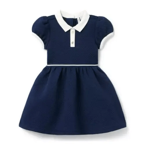 Girl Merchant Marine Quilted Collared Dress by Janie and Jack