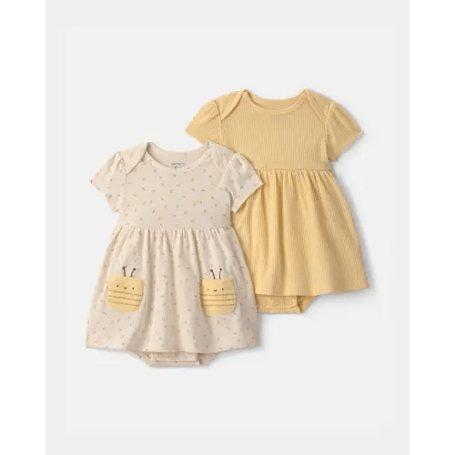 Baby Girl 2-Pack Bee Short-Sleeve Dresses - Yellow | Carter's