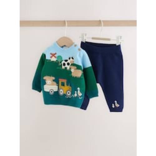 Buy Green/Blue Hamish Farm Baby Knitted Jumper and Leggings Set (0mths-2yrs) from Next USA