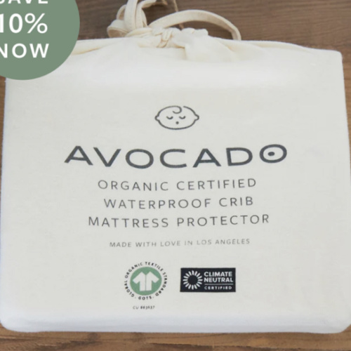 Organic Waterproof Crib Protector Pad | Avocado Green Mattress