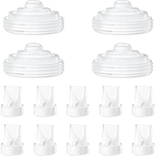 14PCS Breast Pump Parts Compatible with Momcozy M5 Replacement to Momcozy Duckbill Valves 10pcs and Silicone Diaphragms 4pcs, Not Original Mom Cozy Pump Part Accessories