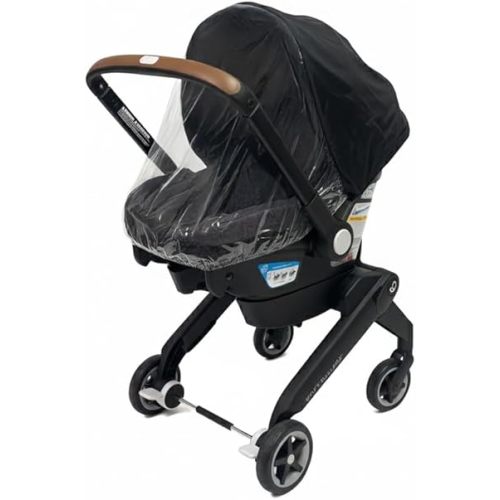 SASHA'S Rain and Wind Cover for Evenflo Shyft DualRide, Clear PVC, Waterproof Protection Shield, Hook and Loop Closure