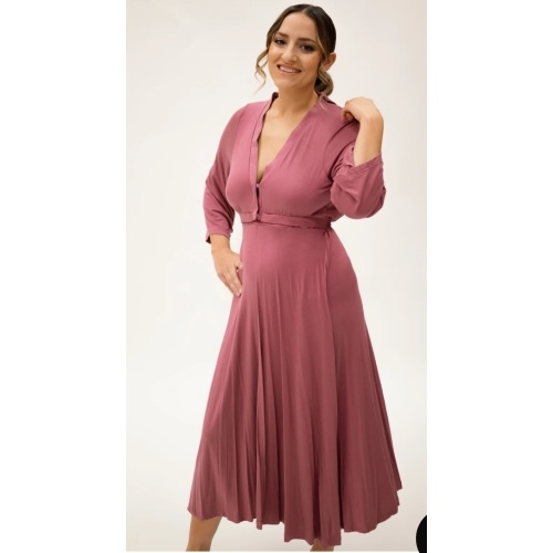 Lila Labor & Postpartum Gown in Dusty Rose