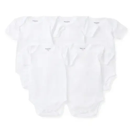 Bee Essentials Organic Short Sleeve Baby Bodysuit 5 Pack