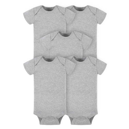Gerber Baby Girl or Boy Gender Neutral Onesies Brand Cotton Rib Bodysuits, 5-Pack