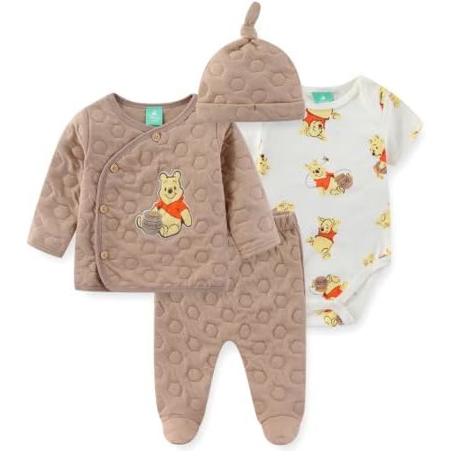 Disney Winnie the Pooh Baby Boys Bodysuit Jacket Hat and Footed Pants Set