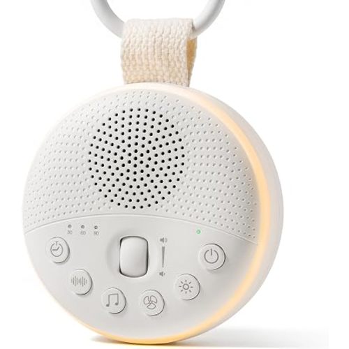 White Noise Machine for Baby & Adults with 21 Relaxing Sounds & Adjustable Night Light, Rechargeable & Portable Sleep Aid for Home & Travel