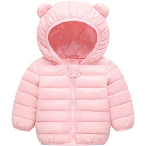 Winter Down Coats for Kids Baby Boys Girls Light Puffer Padded Jacket Bear Hoods Infant Outerwear