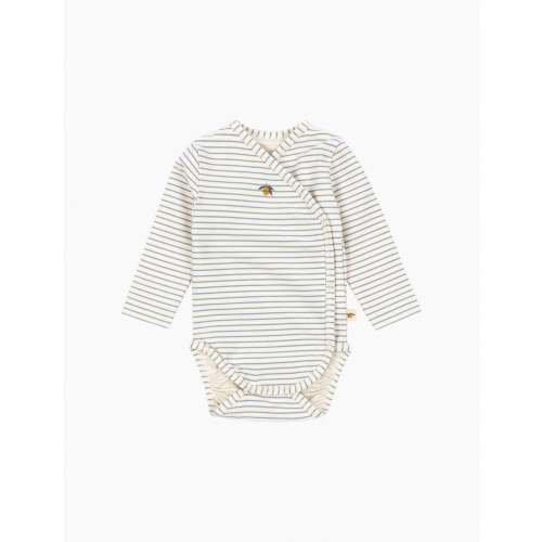 Basic LS Kimono Bodysuit in Stripe Bluie