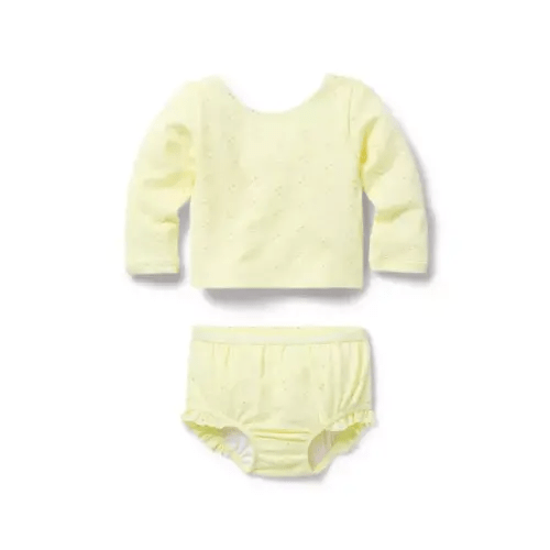 Baby Light Yellow Baby Eyelet Rash Guard 2-Piece Swimsuit by Janie and Jack